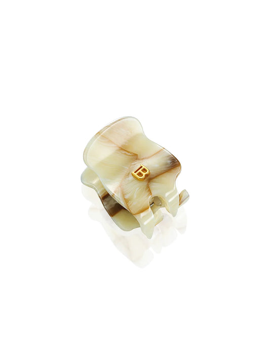 BALMAIN LIMITED EDITION CELLULOSE ACETATE PINCE A CHEVEUX EXTRA SMALL MARBLE
