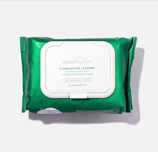 HYDROPEPTIDE HYDROACTIVE CLEANSE MICELLAR CLEANSING CLOTHS 30 TREATMENTS
