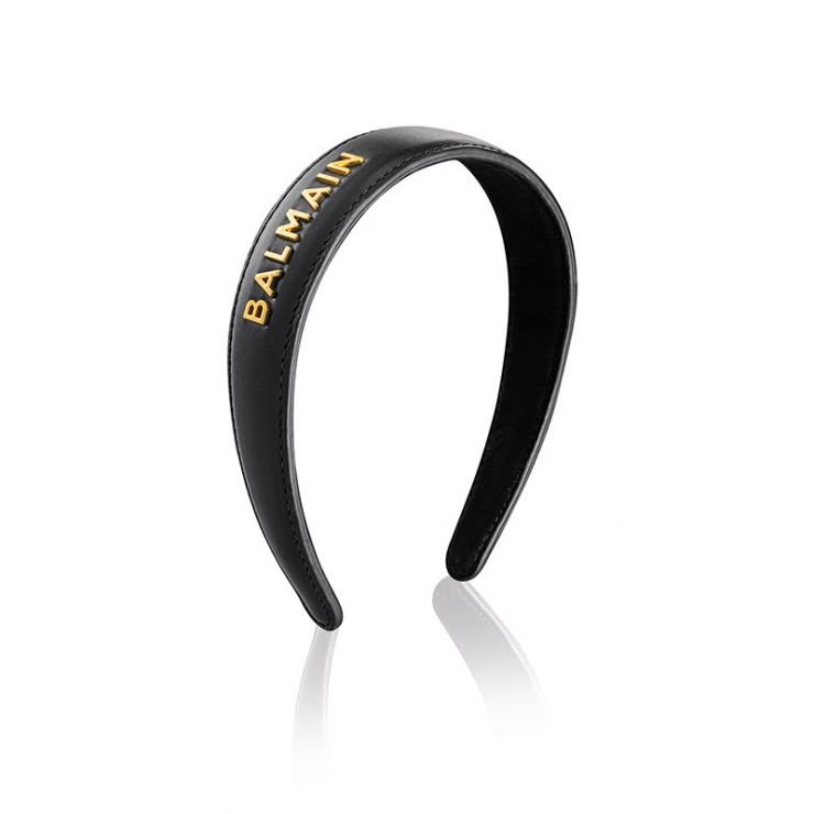 BALMAIN GENUINE HEADBAND WITH 18K GOLD OPLATED LOGO SIGNATURE COLLECTION - MEDLOFT
